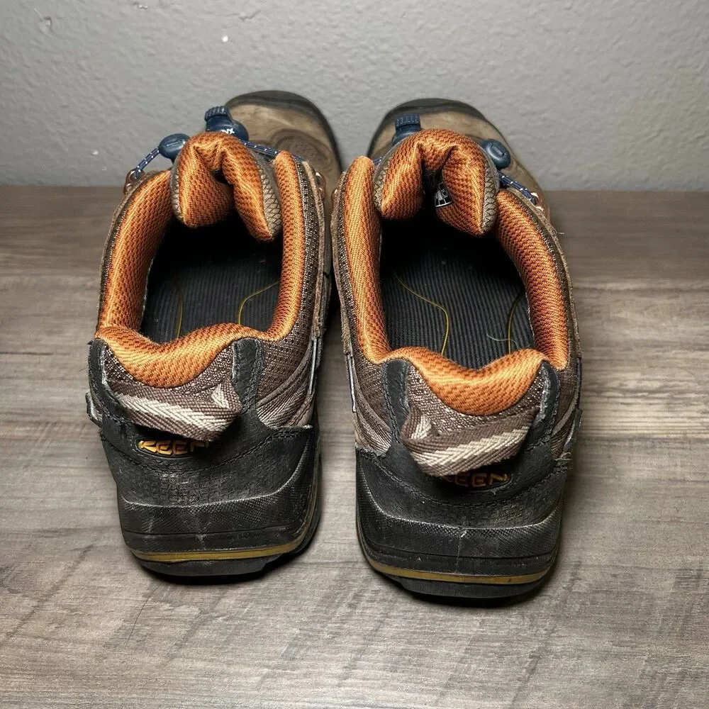 KEEN Durand WP Low Top Hiking Boots Size 9.5 Mens USA Built Brown/Orange